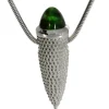 Triangel Anhänger Dots Amphore si grüner Turmalin 8 mm cab