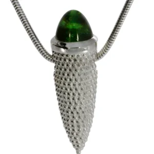 Triangel Anhänger Dots Amphore si grüner Turmalin 8 mm cab