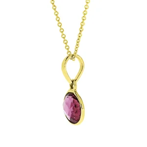 Triangel Anhänger Gold 585 pinkTurmalin 6 mm fac