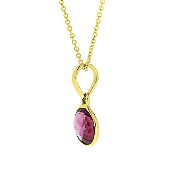 Triangel Anhänger Gold 585 pinkTurmalin 6 mm fac