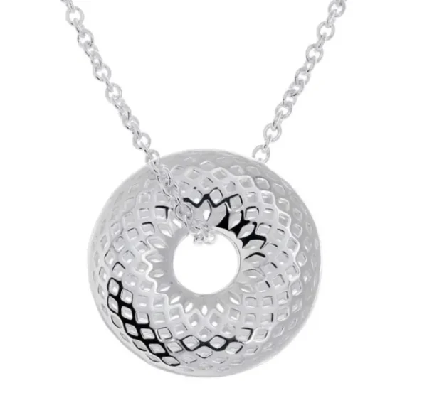 Triangel Anhänger Illusion 24 mm Donut Silber hell