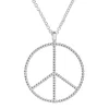 Triangel Anhänger Peace 27 mm Dots Silber-hell