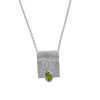 Triangel Anhänger Silber Dots Peridot 6x4 oval cab