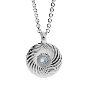 Triangel Anhänger Silber Waves Topas swiss blau 3 mm rund fac
