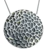 Triangel Anhänger Voronoi 35 mm silber oxydiert