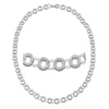 Triangel Collier 925 Silber Crease Kreise
