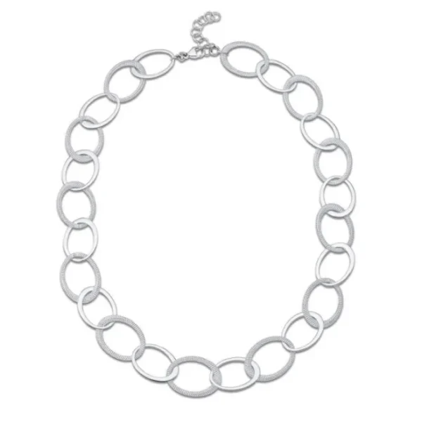 Triangel Collier Dots Silber hell oval