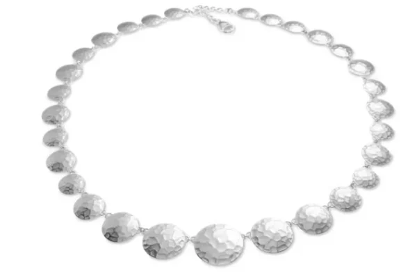 Triangel Collier Silber Hammerschlag