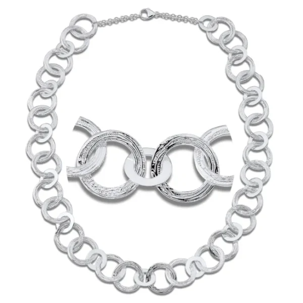 Triangel Collier Strandcores Silber hell