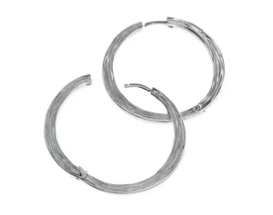 Triangel Creole Crease Silber rund 29 mm