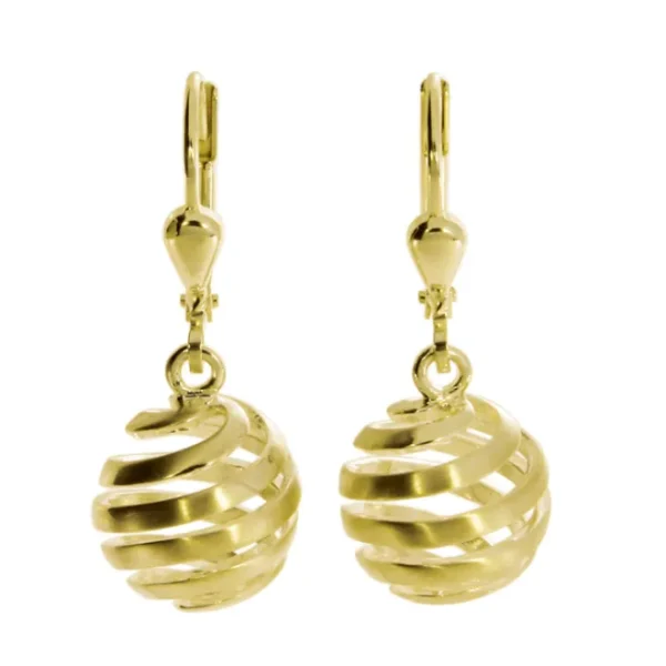 Triangel Ohrhänger Escher Kugel 585 Gold 12 mm