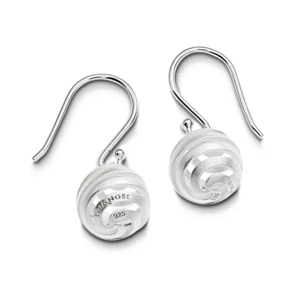 Triangel Ohrhänger Silber matt Escher Kugel 12 mm