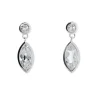 Triangel Ohrhänger Silber weißer Topas10x5 nav / 3mm rund fac
