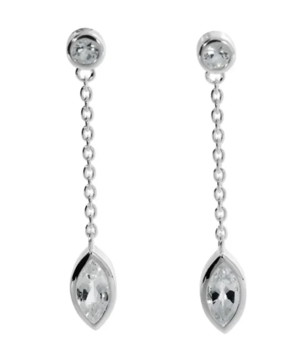Triangel Ohrhänger Silber w.Topas 8 x 4 nav / 3mm rund fac