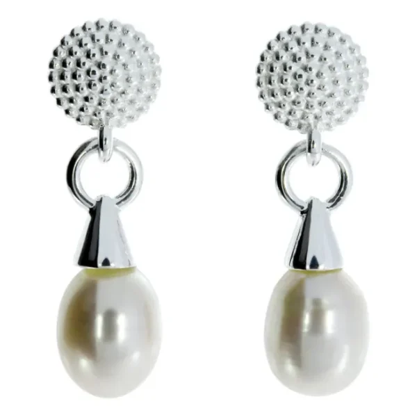 Triangel Ohrring Dots si mit Perle Tropfen