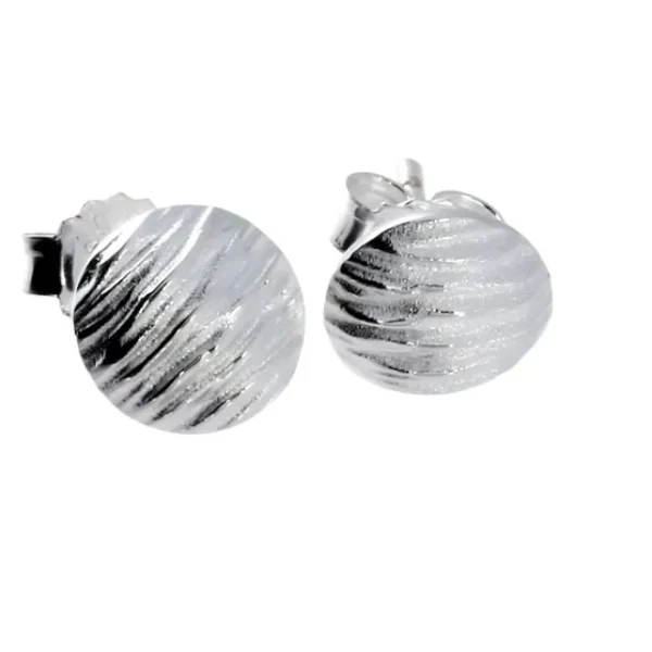Triangel Ohrstecker Crease Silber rund 9 mm