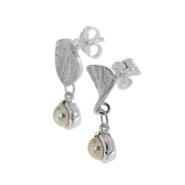 Triangel Ohrstecker Strandcores Silber Perle 5 mm