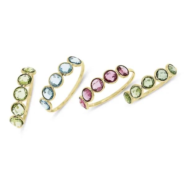 Triangel Ring Gold 585 grüner Turmalin 4 mm fac