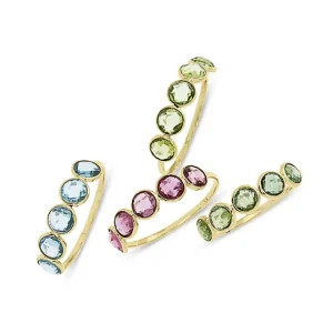 Triangel Ring Gold 585 grüner Turmalin 4 mm fac