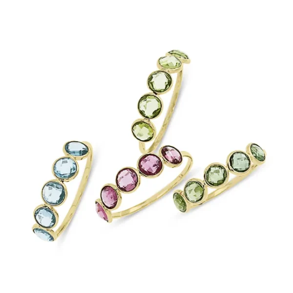 Triangel Ring Gold 585 grüner Turmalin 4 mm fac