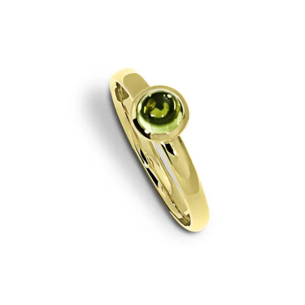 Triangel Ring Gold 585 Peridot 5 mm cab