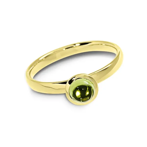 Triangel Ring Gold 585 Peridot 5 mm cab