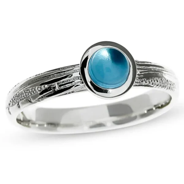 Triangel Ring Silber Strandcores Topas swiss 5 mm rund cab