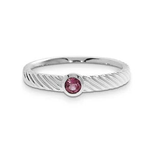 Triangel Ring Silber Waves pink Turmalin 3 mm rund fac