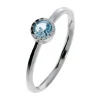 Triangel Ring Silber-rhod. blauerTopas