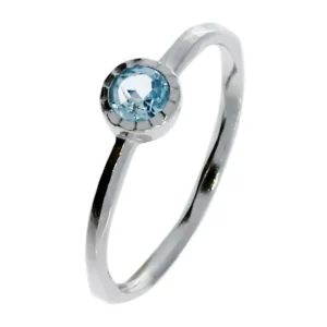 Triangel Ring Silber-rhod. blauerTopas
