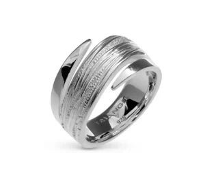 Triangel Ring Strandcores double-cut Silber hell