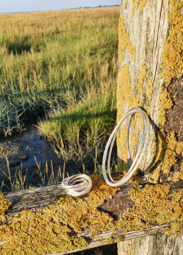 Triangel Ring Strandcores 5-fach Silber hell