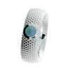 Triangel Ringi Dots No2 Silberi Aquamarin 4mm cab