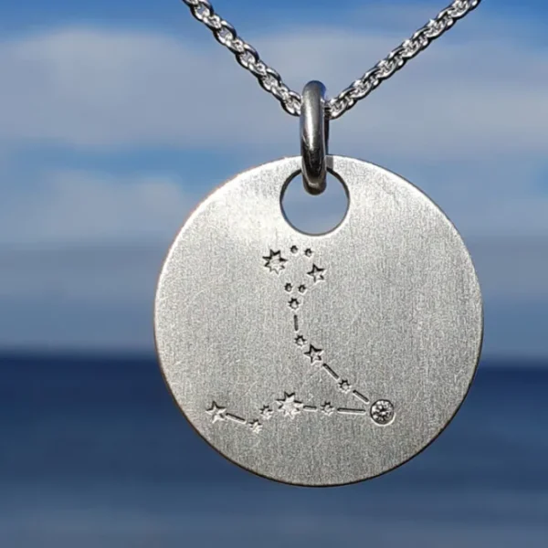 Triangel Sternbild Silber Fische Diamant 0,02ct TWSi