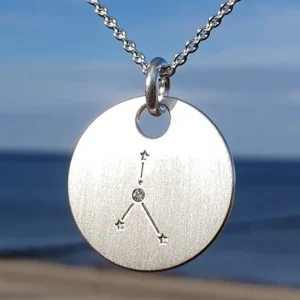 Triangel Sternbild Silber Krebs Diamant 0,02ct TWSi
